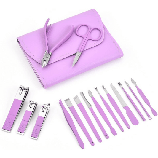 16 in 1 Manicure & Pedicure Kit with Leather Bag - Zafiee Mart