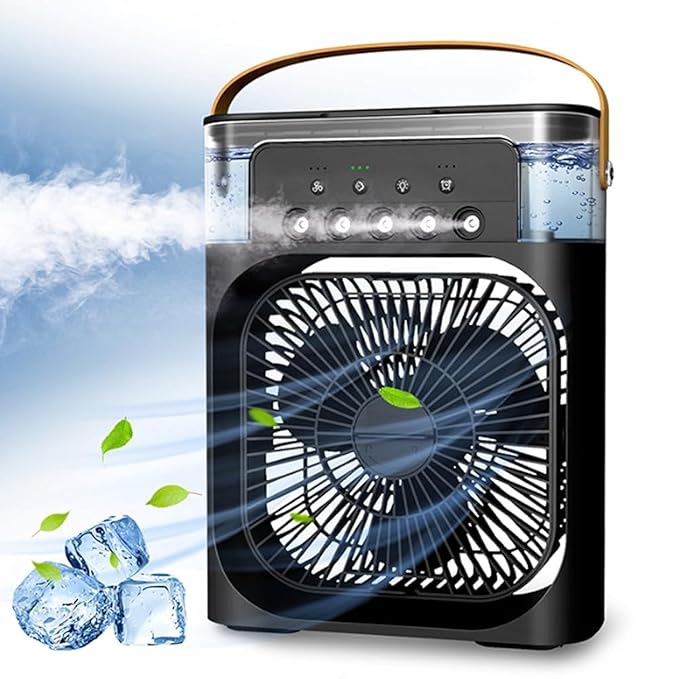 ❄️ 4-in-1 Portable Air Cooler Fan | Humidifier + Purifier + Ice Cooling | USB Rechargeable - Zafiee Mart