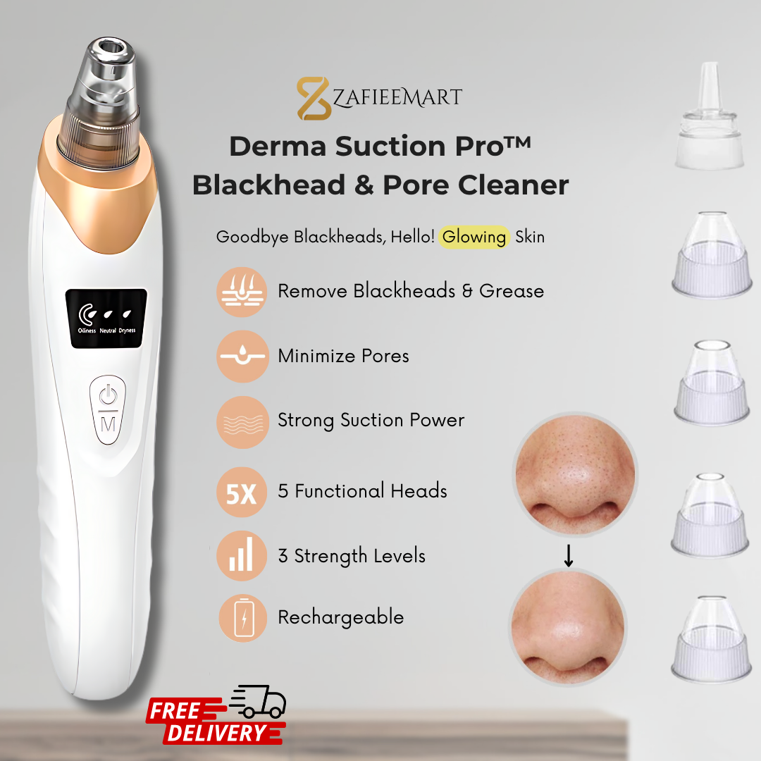 5-in-1 Rechargeable Derma Suction Blackhead Remover β Pore Vacuum Cleaner - Zafiee Mart