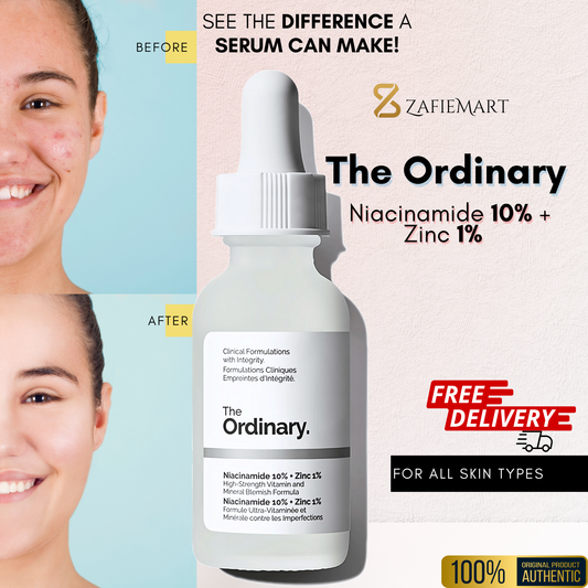 The Ordinary Niacinamide 10% + Zinc 1% Serum – For Clear, Glowing Skin (Clearance sale 55% off!!)) - Zafiee Mart
