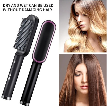 Professional Electric Hair Straightening Brush – Fast & Damage-Free Styling - Zafiee Mart