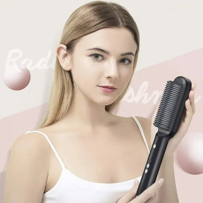 Professional Electric Hair Straightening Brush – Fast & Damage-Free Styling - Zafiee Mart