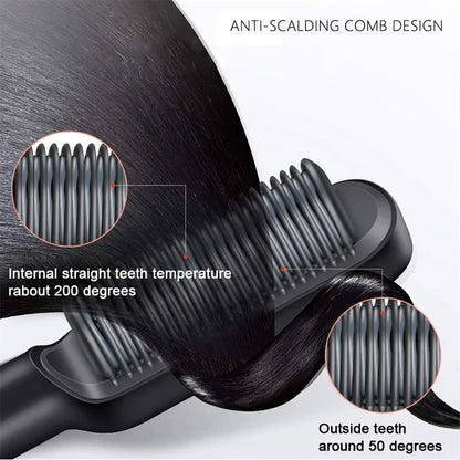 Professional Electric Hair Straightening Brush – Fast & Damage-Free Styling - Zafiee Mart